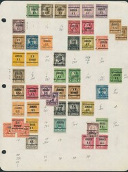 Vaste collection de timbres pré-oblitérés sur feuilles volantes, ...