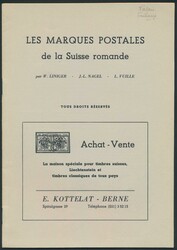 Les Marques Postales de la Suisse Romande; W. Liniger, J.-L. Nagel, L ...