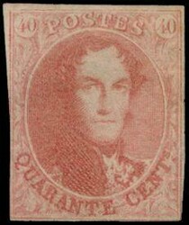 N° 12 '40c. vermilion', fresh colour, 2 full margins, nice album ...