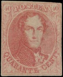 N° 12a "40c. carmine pink", short margins and slightly damaged frame ...