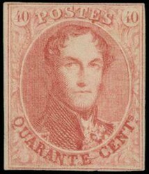 N° 12B "40c. vermilion", small regular edges, thin areas repaired, ...