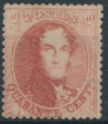 N° 16B "40c. carmine pink" in perforation 14.5 without gum, tone ...