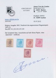 N° 17/21 "Complete set", reprints from 1895 with photo certificate J ...
