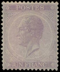 N° 21B "1fr. lilac", repaired stamp, thinning removed and regummed, ...