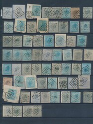 N° 17/18, more than 200 different dotted cancels, for stamp ...