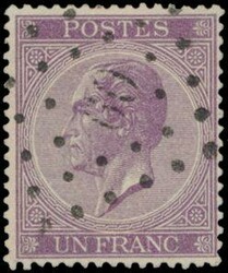 N° 21A "1fr. violet", cancel Pt.60-Brussels, vf (OBP €110)  ...