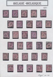 N° 46 "10c. pink", 50 stamps, all with central cancel including ...