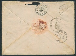 1887 N° 48 and 50, on envelope, from Brussels (cancelation ...