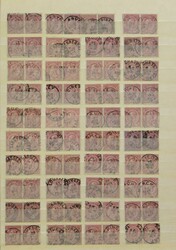 N° 46 „10c. rosa”, 50 Paare und 10 Streifen zu 3, für den ...