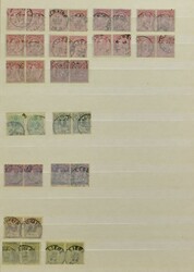 N° 46 „10c. rosa”, 50 Paare und 10 Streifen zu 3, für den ...