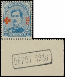 N° 156 „25c. Ultramarin” mit „Dépôt 1918”, einwandfrei ...