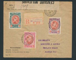 1917, N° 132/34 auf Brief „2e commande” von Antwerpen an ...