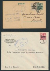 1914/1918 Sammlung 83 Briefe oder Karten mit Zensuren aus Ath und ...