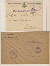 1915/1918 Zusammenstellung von 15 unfrankierten Briefen aus ...