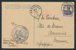 1919 Postkarte Koblenz, bei der Abstempelung am 8. Juni 1919 nach ...