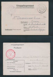 1941/1944 Zusammenstellung Kriegsgefangenenpost nach Belgien, 5 ...