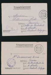 1941/1944 Zusammenstellung Kriegsgefangenenpost nach Belgien, 5 ...