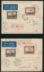 1930, 6 Briefe, eingeschrieben, frankiert mit Luftpostmarken 1/4, ...