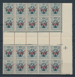 S 7 „5c. grau”, im Block zu 20 mit Zwischenfeld zwischen Reihe 2 ...