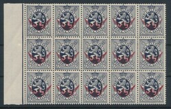 S 15 „75c. schwarzviolett”, in Block zu 15 mit Bogenrand, ...