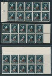 S 35 „2,25 grün-schwarz”, in drei Blöcken zu 10, einer mit ...