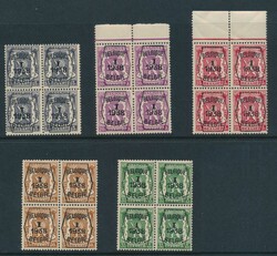 PRE 333/38, „1938 Januar – I 1938 –”, alle in Viererblöcken, ...