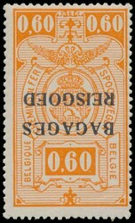 BA 6-Cu "60c. orange" with overprint "BAGAGES REISGOED", with the ...