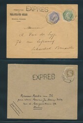 1902 TG 5 auf Briefumschlag, aus Spa (Abstempelung SPA(Bahnhof)), TG ...