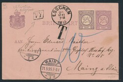 1895 Dutch stationery of 2 1/2 cents, extra franked with YV. 33, "2 ...