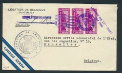 1936 Belgian Legation in Guatemala, LP letter via New York to ...