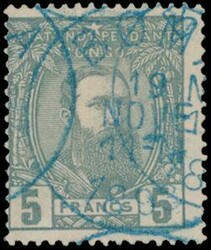 N° 12 "5fr. gris", oblitéré "BOMA 18 NOVE 1893", certificate BCSC, ...