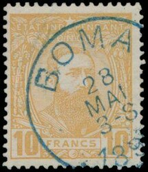 N° 13 ‘10fr. ochre-yellow’ with very faint pen cancellation and ...