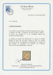 N° 13 ‘10fr. ochre-yellow’ with very faint pen cancellation and ...