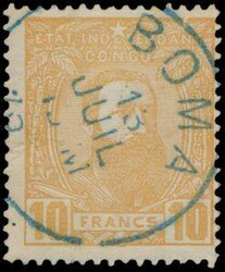 N° 13 ‘10fr. ochre-yellow’, cancelled ‘BOMA 16 JULY 18..’ ...