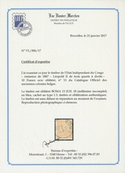 N° 13 ‘10fr. ochre-yellow’, cancelled ‘BOMA 16 JULY 18..’ ...