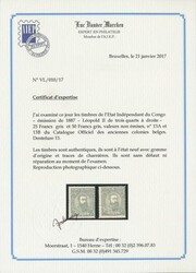 N° 13A/13B ‘25fr. and 50fr. grey’, unissued values, certificate ...