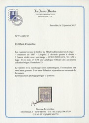 CP 4 ‘5fr. violet’ from 1887 with framed overprint ‘COLIS ...