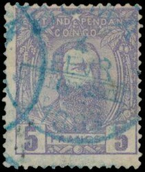 CP 4 "5fr. violet" with in box overprint 'Colis postaux Fr 3.50' blue ...