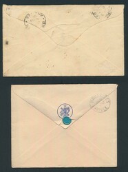 1904/1906 Two letters franked with a n° 25 ‘50c. olive’ stamp, ...