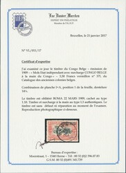 N° 37L ‘3.50fr. vermilion’ with local overprint ‘CONGO ...