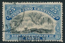 N° 43 "25c. blue" with typo overprint "CONGO BELGE" type T1 - Mols ...