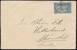 1913, envelope franked with COB N° 57, "25c. blue - Mols bilingual ...