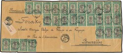 1921, n° 66 (27x) on front of large cover sent by registered post ...