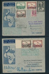 1935 Set of 3 letters with in box griff "1° liaison aérienne ...