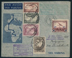1935 Set of 3 letters with in box griff "1° liaison aérienne ...