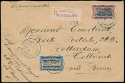1917 N° 31 and 33 on registered letter from Kigoma, 19 November 1917 ...