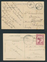 1920/1931, 2 postcards with illustration, one written aboard the S.S. ...