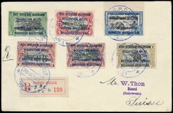 1917, cover franked with COB N° 28B/34B "5c., 10c., 25c., 40c., 50c. ...