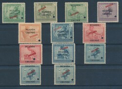 N° 62/76 The 13 existing values of the series with the overprint ...