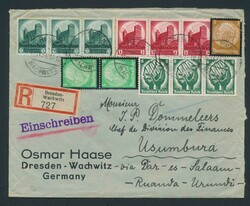 1934 Incoming mail, registered letter from Dresden on 16 November ...